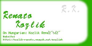 renato kozlik business card